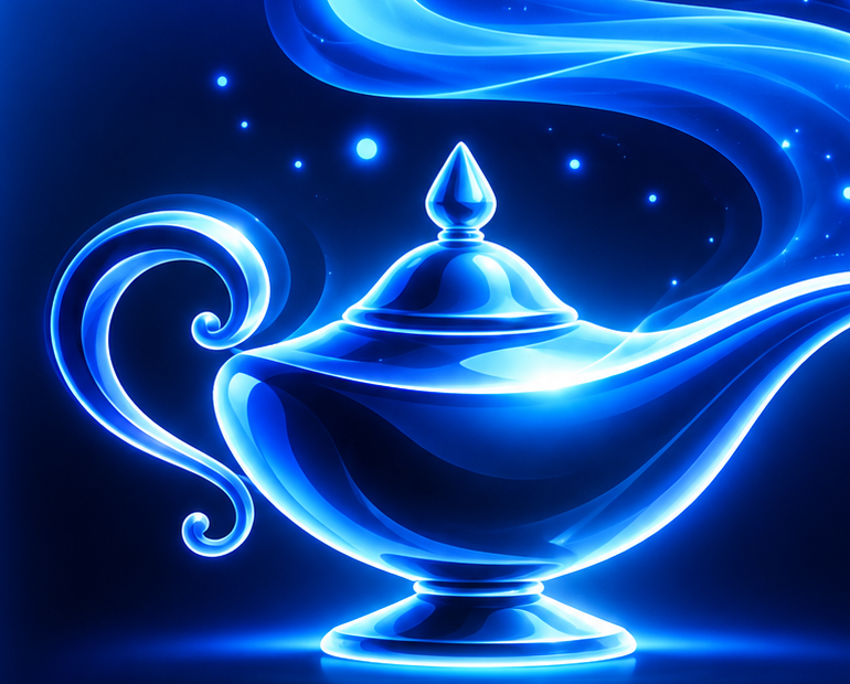 Blauwe magische olielamp